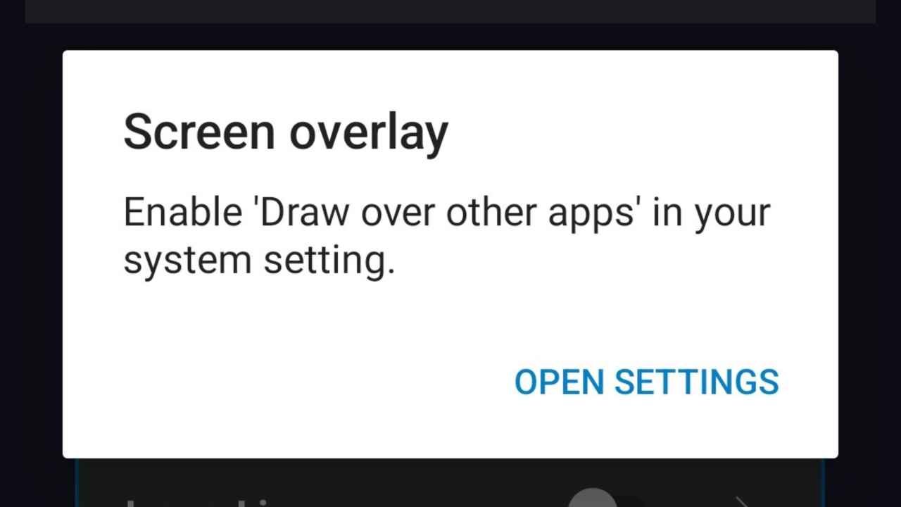 Allow Permissions to Display Over Other Apps